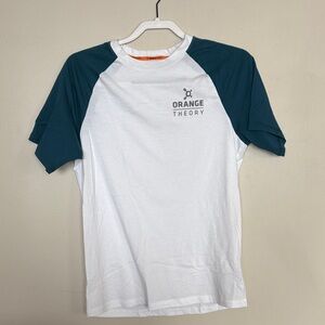 OrangeTheory Raglan Tee White Blue Short Sleeve Workout Shirt Size M